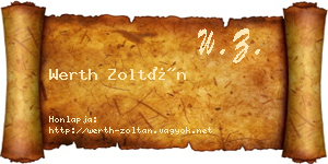 Werth Zoltán névjegykártya